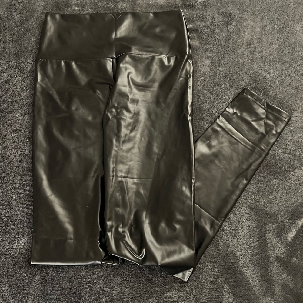 Faux leather pants